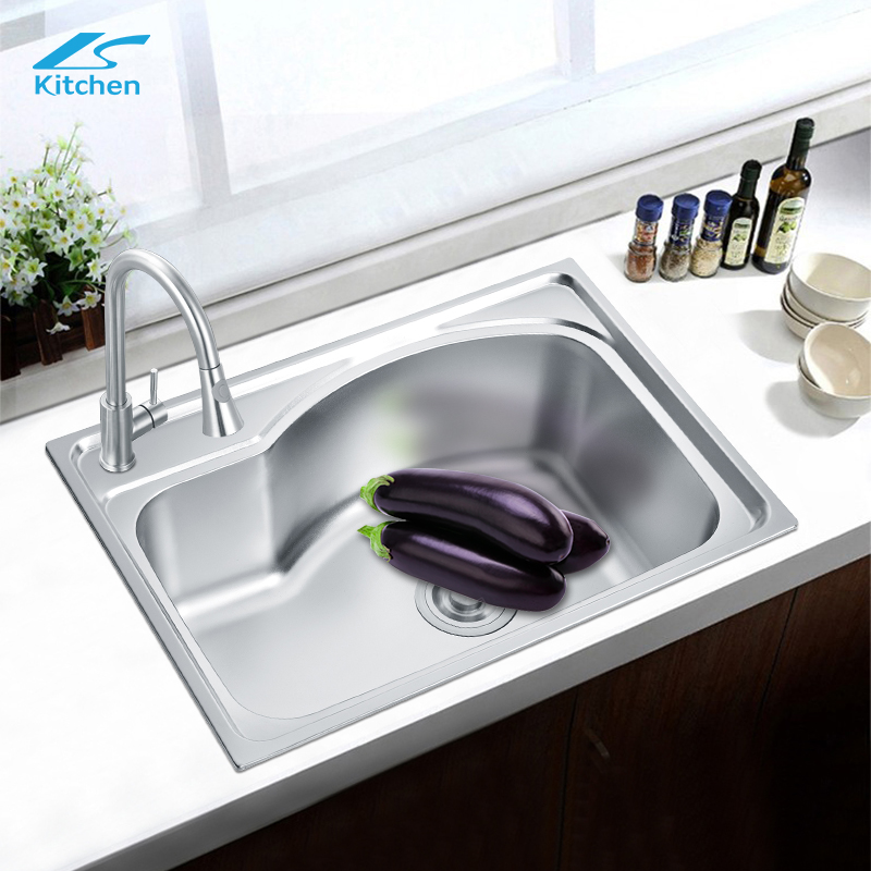  Pakistan Stainless Steel Single Bowl Modern Kitchen Sink Apartment Size Rectanglar Shape above Counter Installation without Faucet
