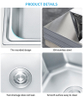  Stainless Steel 201 Material Integrated Pressing Sink Hot Sale Cheap Price Wholesale Price