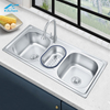 Matt Finishing Three Bowl Kitchen Basin Sink for Workstation House Kitchen