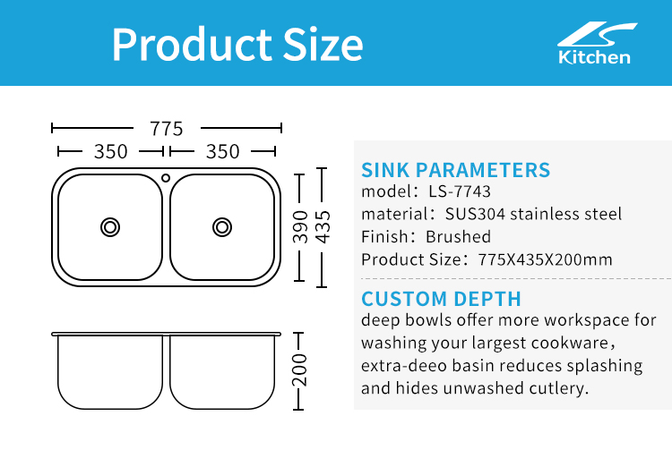 Modern Minimalist Double Bowls Sink Kitchen Stainless Steel Undermount Installation Nano Surface Sink