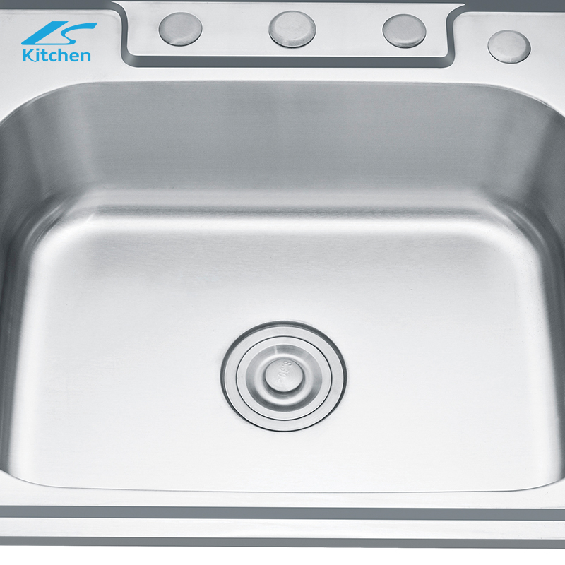 Three-Tap Hole Modern Kitchen and Bath Washing Basin Stainless Steel Silver Sink in Workstation
