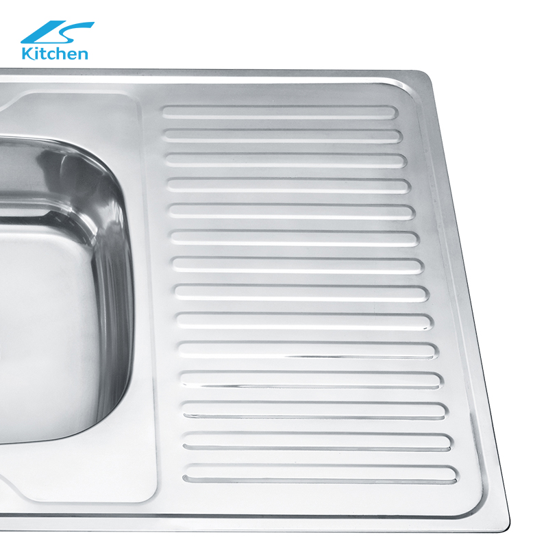 8060 Cutting Drainboard Single Bowl Kitchen Sink Commercial Sink