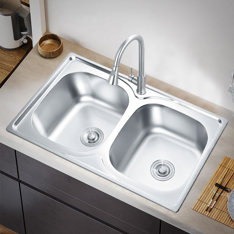 Double Basin Stretch Kitchen Sink Washing And Cooking Traditional House Sink