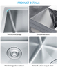 Factory Direct Sales Double Bowl Silver Sink 201 304 Stainless Steel Handmade Under Counter Kitchen Sink