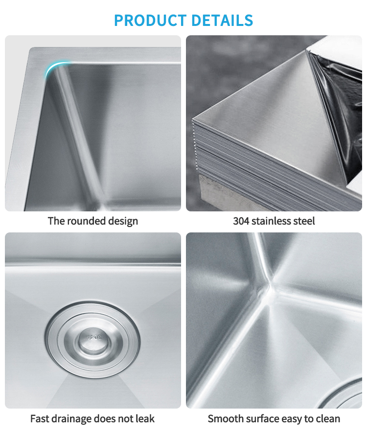 Factory Direct Sales Double Bowl Silver Sink 201 304 Stainless Steel Handmade Under Counter Kitchen Sink
