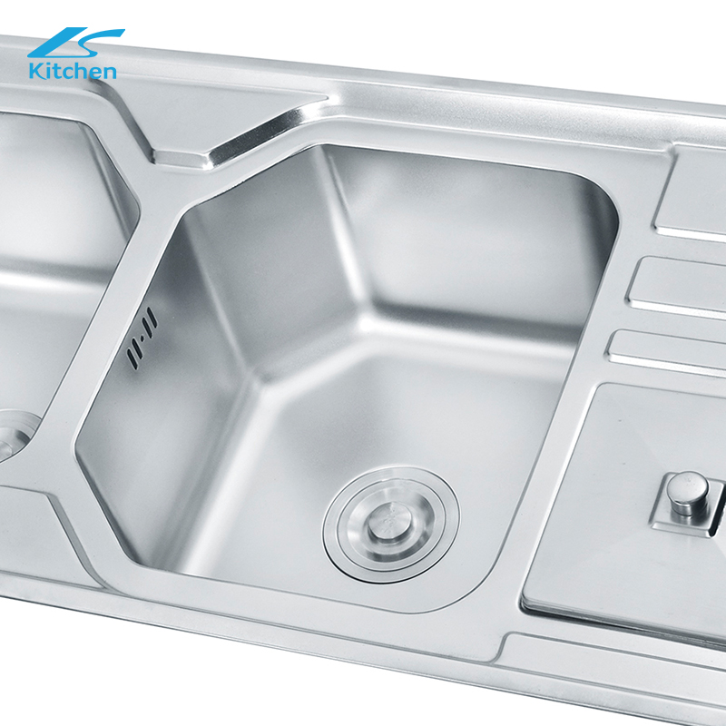 Super Large Family Traditional Double Basin Sink with Plate Stainless Steel Custom Sink