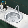 Round Kitchen 304/201 Stainless Steel House Family Kitchen Sink Wholesale Sink Direct Sale Factory 