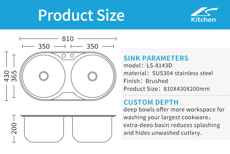 Top Recommend Double Round Bowl Sink Modern Kitchen Sink
