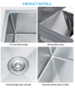 High Quality Stainless Steel Undermount Double Bowl Handmade Custom Made Washing Kitchen Sink
