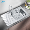 Hot sale Unique 304 Stainless Steel Single Basin Kitchen Laundry Sink Square Design Deep Drainboard Single Basin
