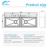 Double Bowl Luxury Modern Smart Tap Knife Holder Kitchen Sink with 304 Stainless Steel 