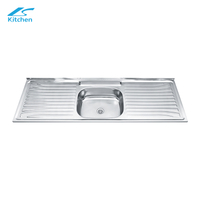 Stainless Steel Double Board Top-Mount Sink with Basin Indoor Kitchen & Outdoor Farm Use