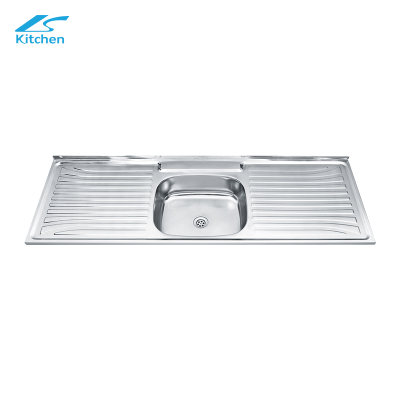 Stainless Steel Double Board Top-Mount Sink with Basin Indoor Kitchen & Outdoor Farm Use