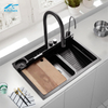 Commercial Smart Waterfall Kitchen Basin with Cup Washer Water Purifier High End Kitchen Sink