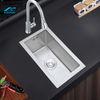 Small Silver SUS304 Stainless Steel Handmade Kitchen Sink – Rectangular Design, CE Certified