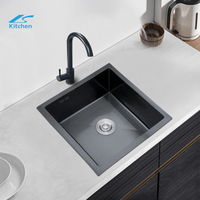 Black Square SUS304 Stainless Steel Handmade Kitchen Sink – Durable & Stylish, CE Certified