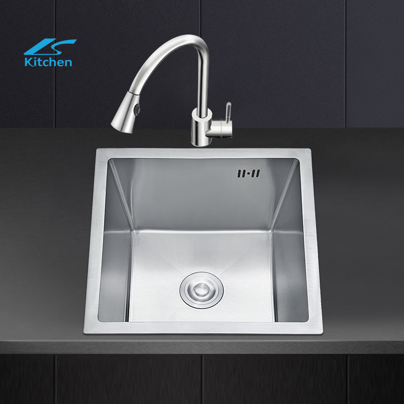 CE Certified Silver Square SUS304 Stainless Steel Handmade Kitchen Sink – Durable & Stylish