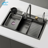 New High Quality Electronic Waterfall Kitchen Sink Led Digital Display House Kitchen Sink