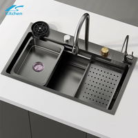 New High Quality Electronic Waterfall Kitchen Sink Led Digital Display House Kitchen Sink