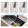 33 inches Waterfall Kitchen Sink, Top mount Single Bowl Sink,16 Gauge Multifunctional Stainless Steel Sink 