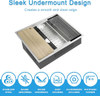 33" Undermount Kitchen Sink Handcrafted Stainless Steel Sink with Deep Basin, Rounded Corners 