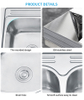 8060 undermount single bowl with drainboard kichen stainless steel single bowl kitchen sink