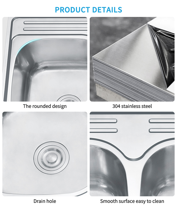 8060 undermount single bowl with drainboard kichen stainless steel single bowl kitchen sink