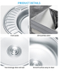 5745 Zhongshan Stainless Steel Sink Hot Sale Single Bowl Pressed Sink with Plate Round Washing and Cooking Sink