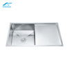 9546 Single Bowl Kitchen Sink with Plates Nano Black 304 Stainless Steel Counter One-Hole Drainboard Rectangular Undermount Design