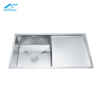 9546 Single Bowl Kitchen Sink with Plates Nano Black 304 Stainless Steel Counter One-Hole Drainboard Rectangular Undermount Design