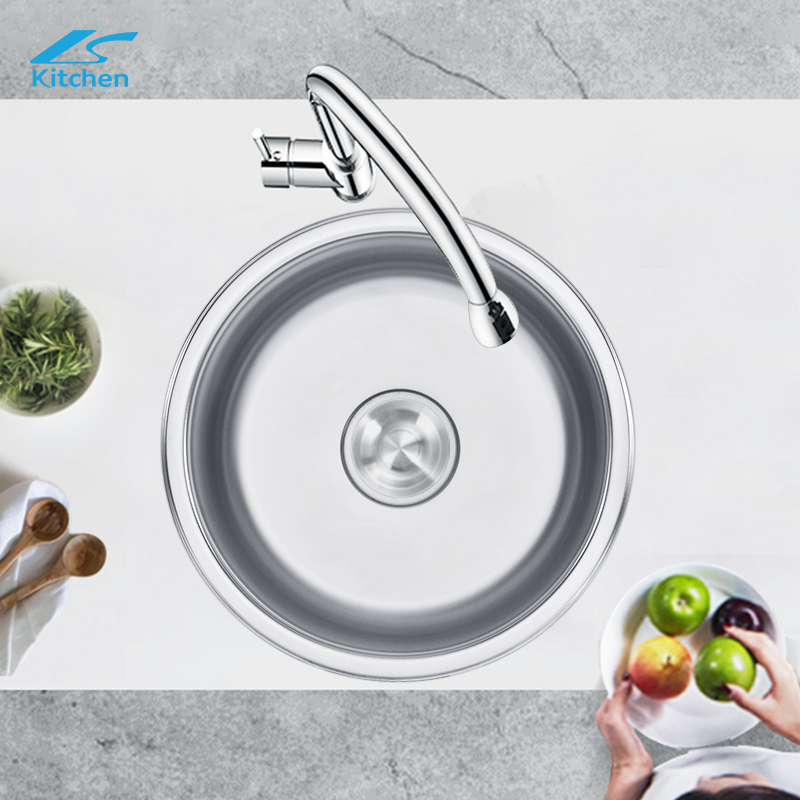 Modern Undermount SS304 Round Stainless Steel Pressing Sink – Perfect for Contemporary Kitchens with Sleek Design and Durable Feature