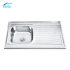 SUS304 and SUS201 durable stainless steel sink with drainboard outdoor untility sink