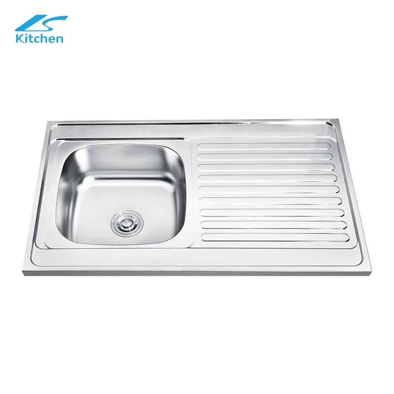 SUS304 and SUS201 durable stainless steel sink with drainboard outdoor untility sink