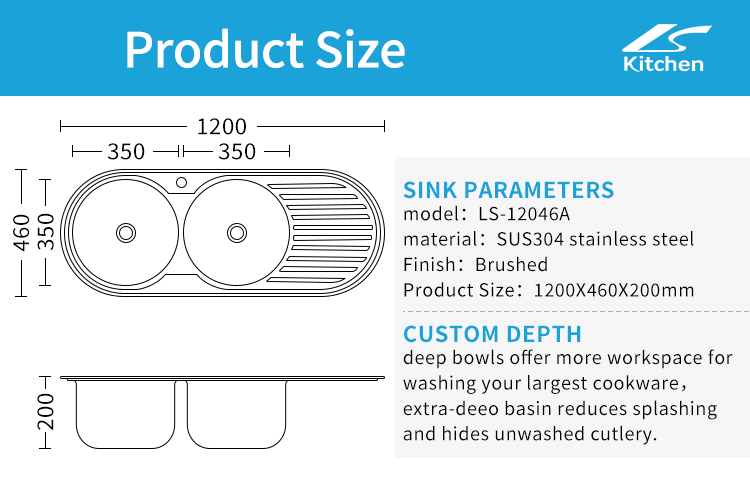 Direct Sale Factory Price Wholesale Double Bowl Stainless Steel Kitchen Sink With Drainboard