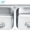 Double Bowl Silver Stainless Steel Kitchen Sink One-hole Modern Kitchen Sink
