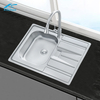China Factory 201/304 Stainless Steel Single Bowl Kitchen Sink with Drainboard, Farmhouse & RV Use – Hydraulic Pressed Sink