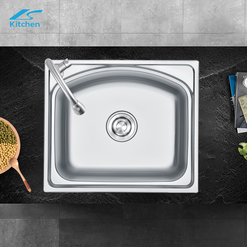 China Direct Sale Factory Silver Large Kitchen Sink Stainless Steel 24*20 Inch Single Bowl Kitchen Sink
