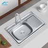 Fashion Design Basin with Plate Square Kitchen Sink Sus 304 Materials