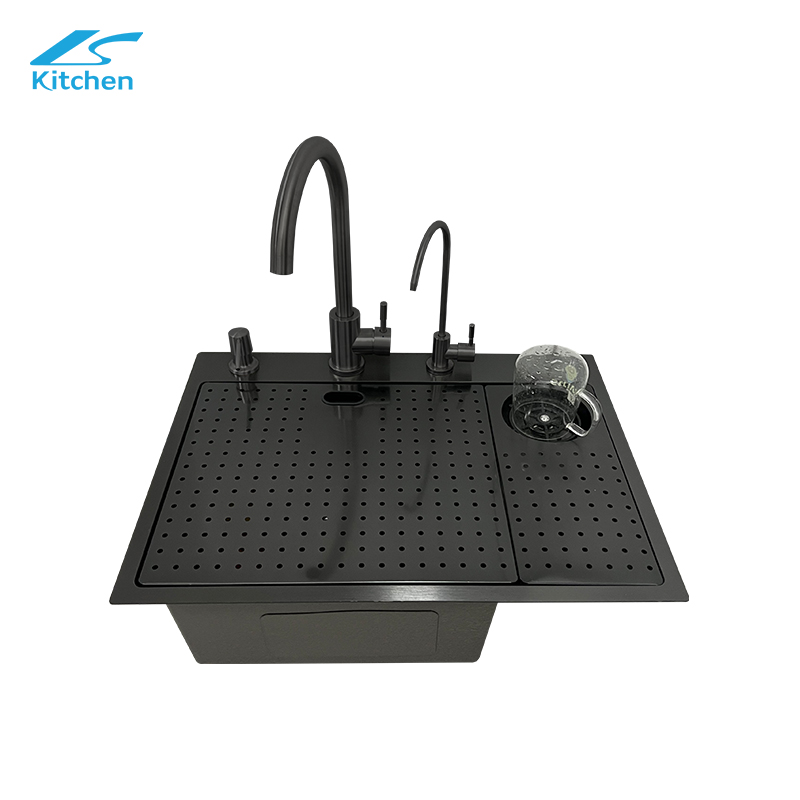 The Handmade Square Sink is a Beautiful Addition to Kitchen Modern Luxury Fashion Style with Cup Washer and Draining Board