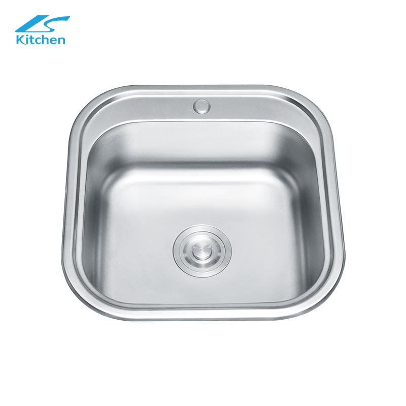 Corner Sink 304 Stainless Steel Small Round Single Bowl Undermount Kitchen Sink - Silver Rounded Edge Stretch Bar Sink - Best Farmhouse Sink