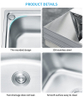 Single Basin Undermount Stainless Steel Kitchen Sink - Rectangular Rounded Corner Stretch Bar Sink, Durable & Stylish for Home Use
