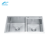 High Quality Stainless Steel Undermount Double Bowl Handmade Custom Made Washing Kitchen Sink