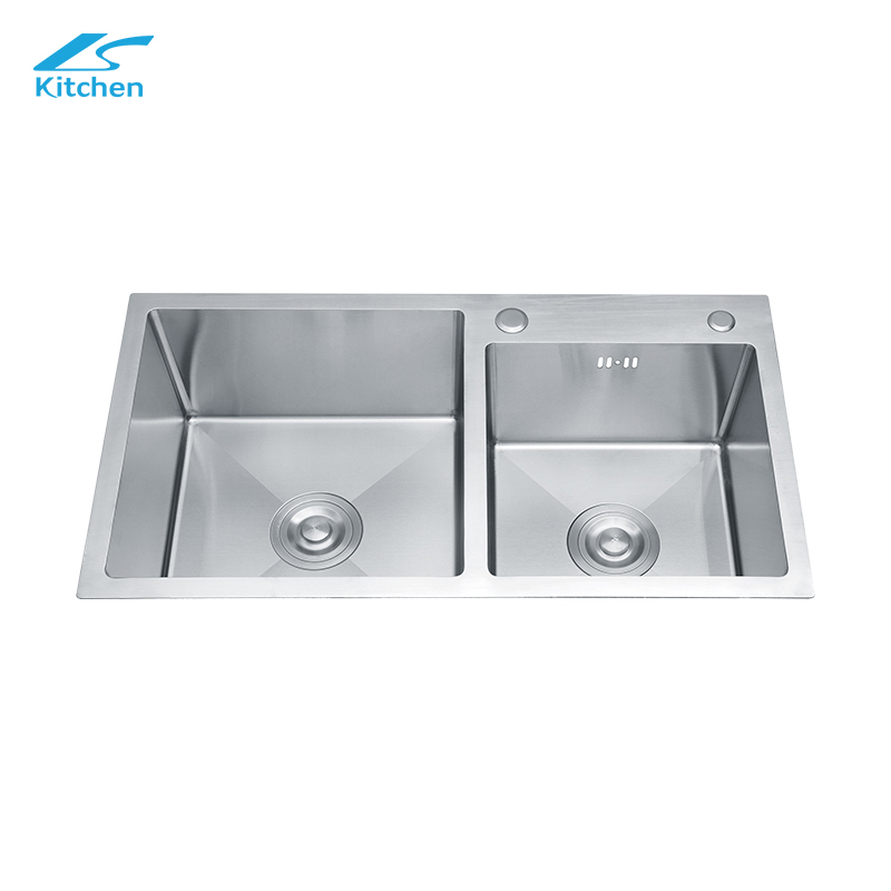 High Quality Stainless Steel Undermount Double Bowl Handmade Custom Made Washing Kitchen Sink