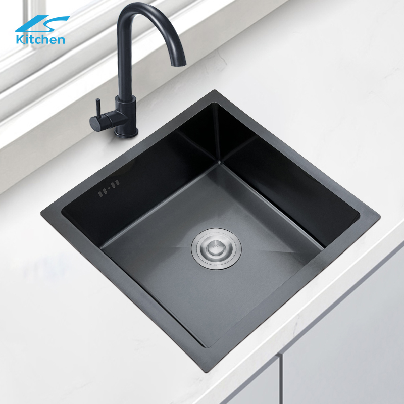 CE Certified Square-shape Handmade Modern Black Modern Kitchen Sink – Undermount Design