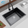Black Single Large Bowl Durable Stainless Steel Handmade Kitchen Under Mount Sink Kitchen Sinks Wholesale