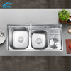Stainless Steel Double Bowl Kitchen Sink with Trash Bin - Undermount Kitchen Sink