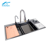 Dish Drain Rack Multi-function Nano Silver Stainless Steel Large Size Kitchen Modern Sink 