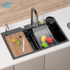 New High Quality Electronic Waterfall Kitchen Sink Led Digital Display House Kitchen Sink