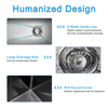 30"x18" Five Button Waterfall Kitchen Sink – Drop In Stainless Steel Single Bowl Workstation Sink