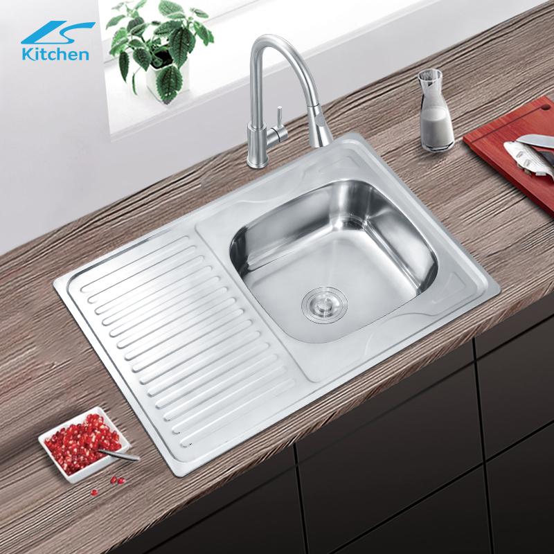 8060 undermount single bowl with drainboard kichen stainless steel single bowl kitchen sink